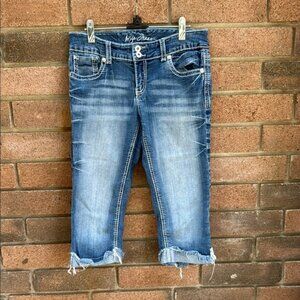 Stylish Mid-Blue Cropped Jeans by Ayria - capri pants